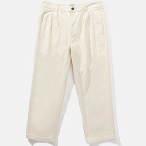 Rhythm - Double Pleat Twill Trouser Cream - 32